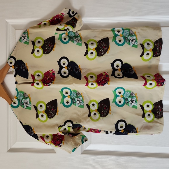 100% silk owl top - Picture 2 of 5